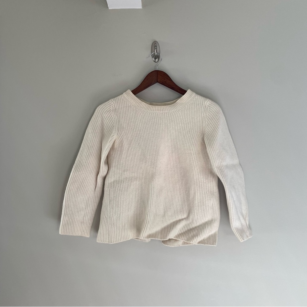 CUYANA Ribbed Open Back Sweater in Cream Size Small - Picture 3 of 8